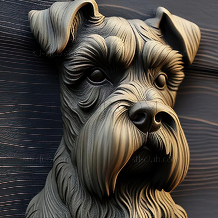 3D model st Mittelschnauzer dog (STL)